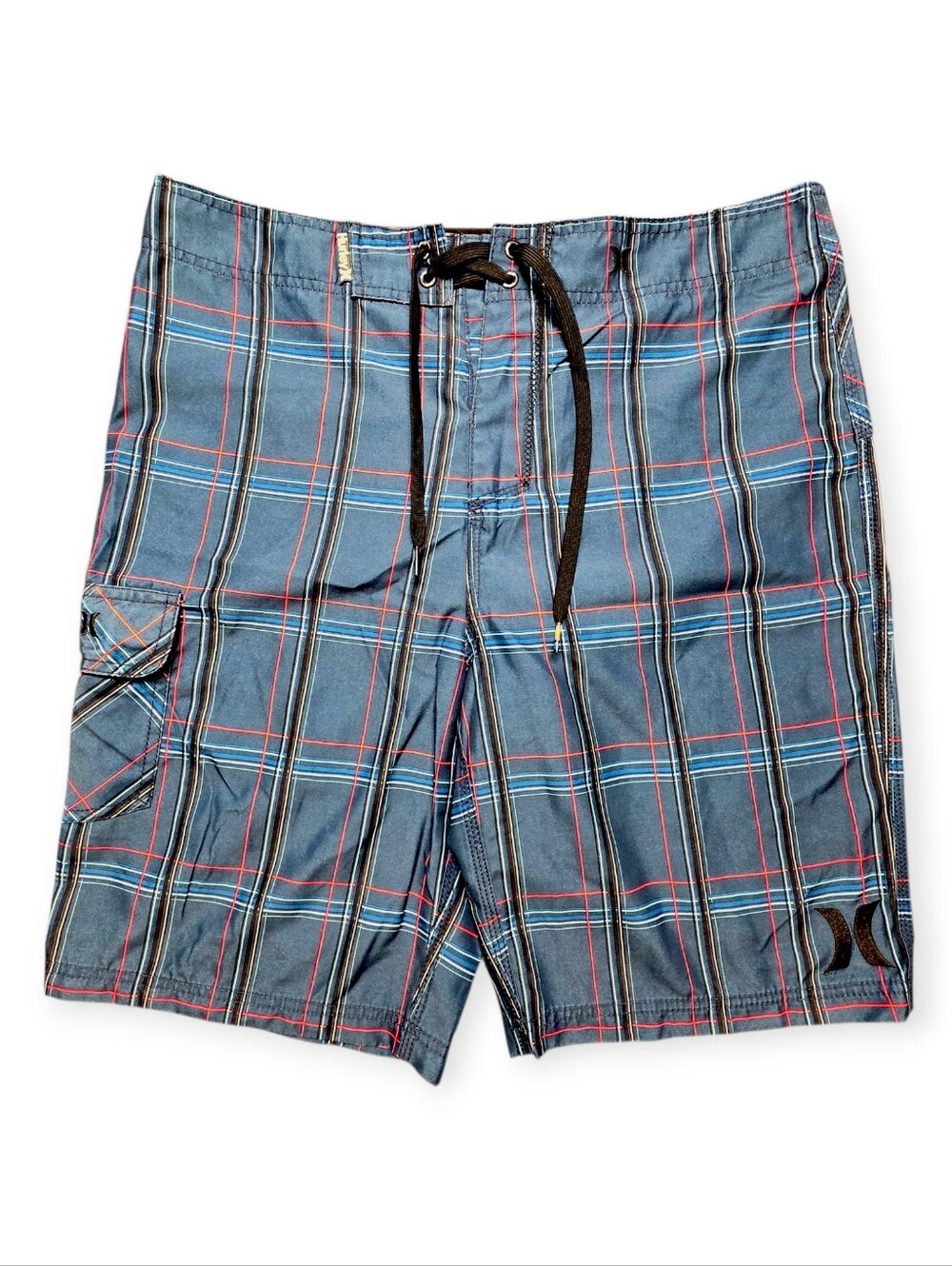 Hurley Men's Puerto Rico Boardshorts Blue Plaid Swim Trunks